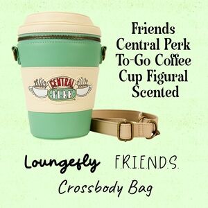 LOUNGEFLY Friends Central Perk To-Go Coffee Cup Figural Scented Crossbody Bag